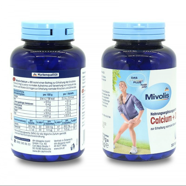Mivolis Calcium D3 Tablets Dietary Supplement 300 pcs